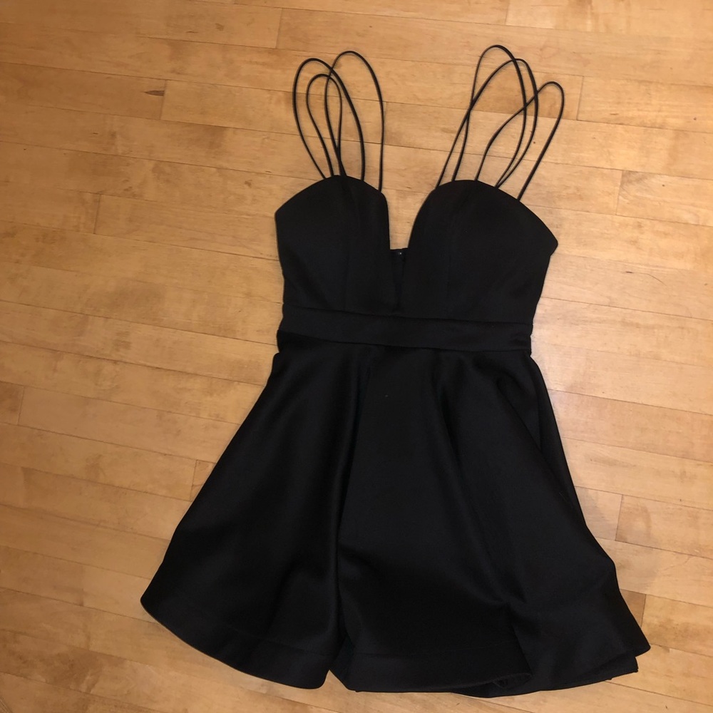 Angel Biba Black Strappy Skater Mini Dress